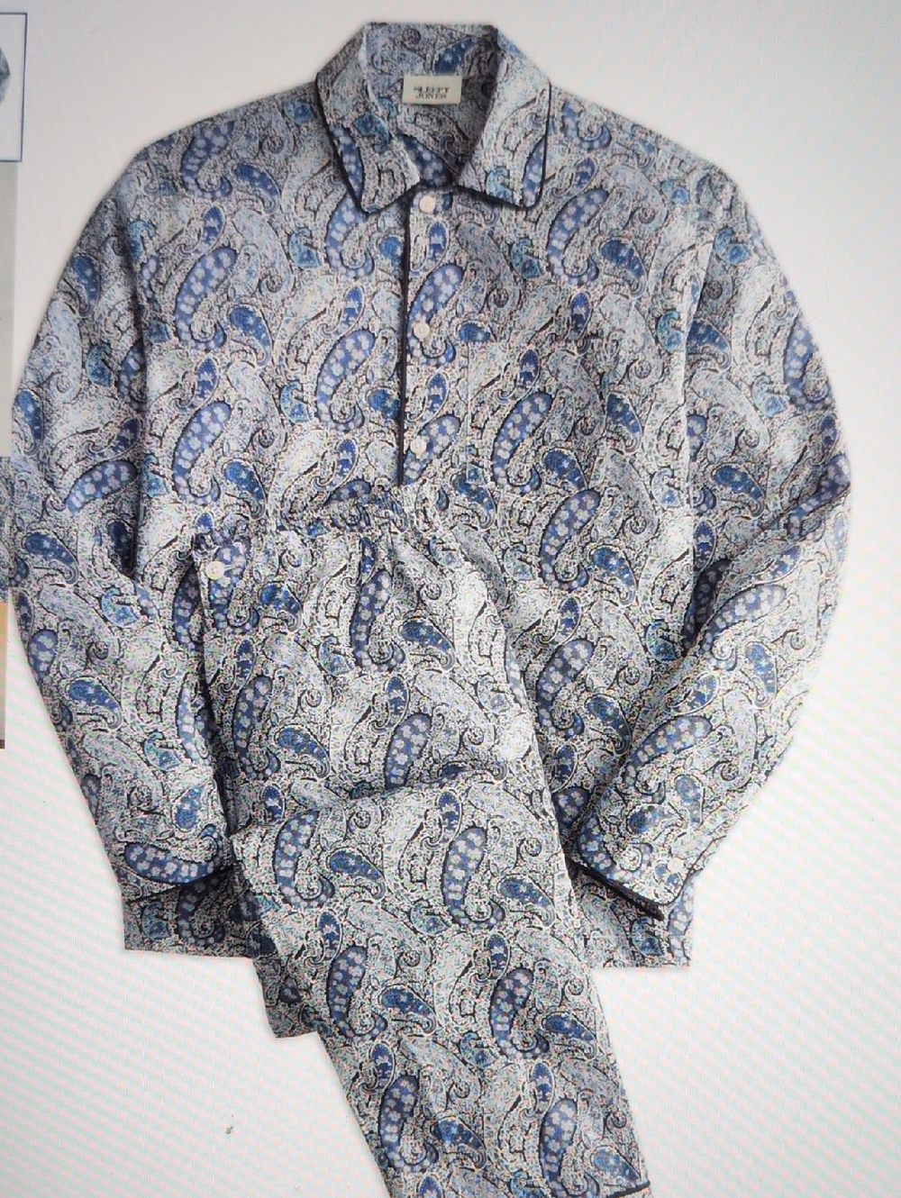 Sleepy Jones Henry PJ Set In Blue Liberty Bourton